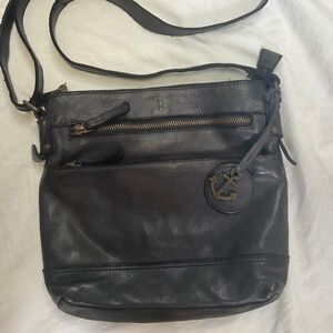 Black Leather Harbour 2nd Crossbody Shoulder Bag